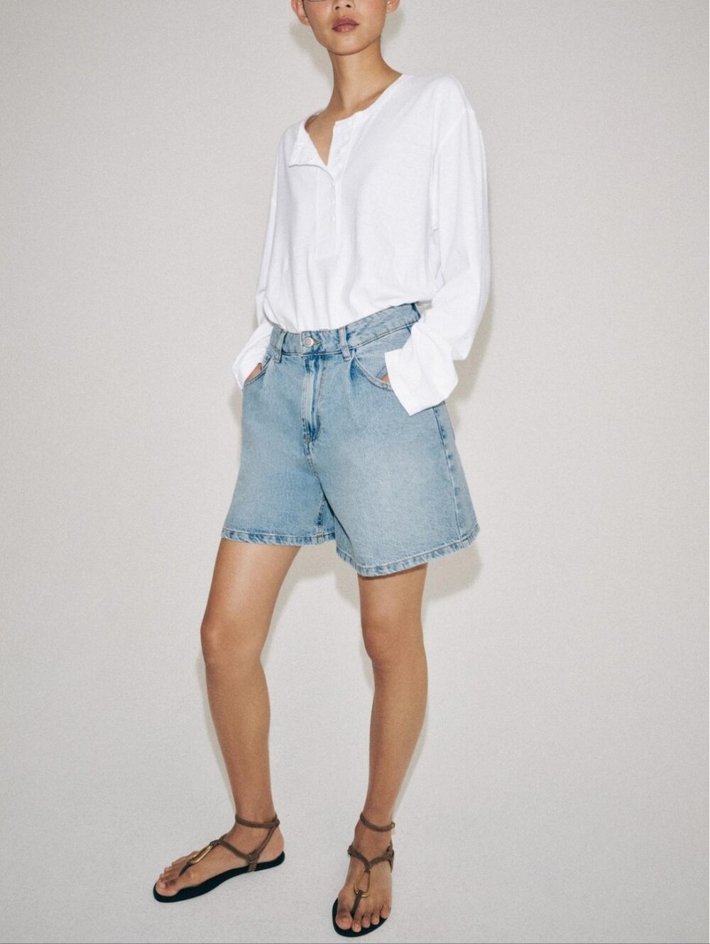 Zara ZW Collection High-Waist Denim Shorts